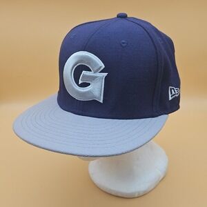 Georgetown Hoyas Hat Cap New Era Fitted Size 7 1/4 Navy Blue Gray 59Fifty NCAA